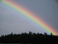 A double rainbow close up