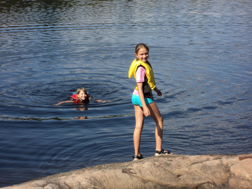 Joane and Ella swimming