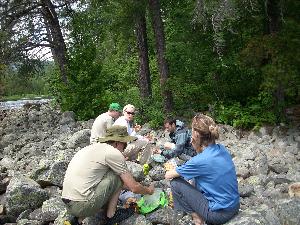 lunch on the river's edge